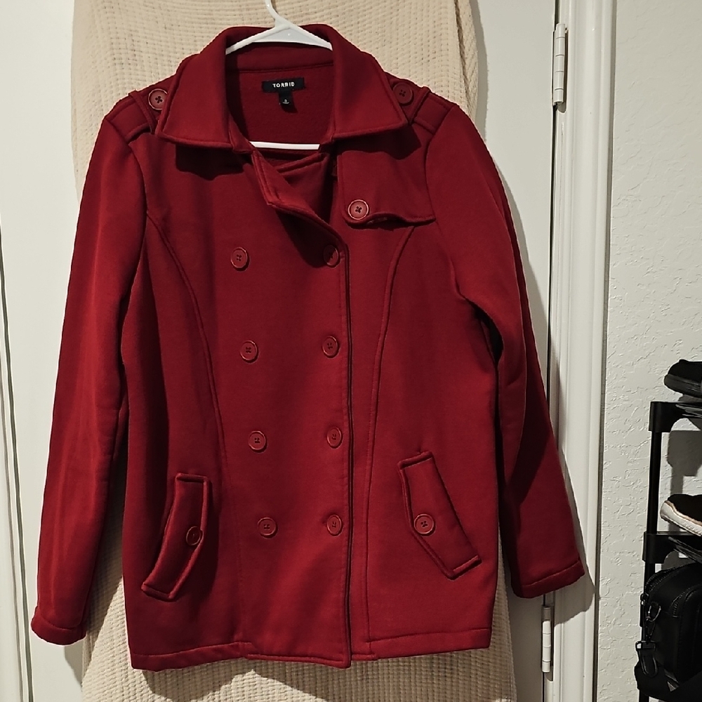 Torrid Vibrant Red Peacoat